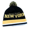 Beanie Cap with pom pom includes 5,000 stitched logo